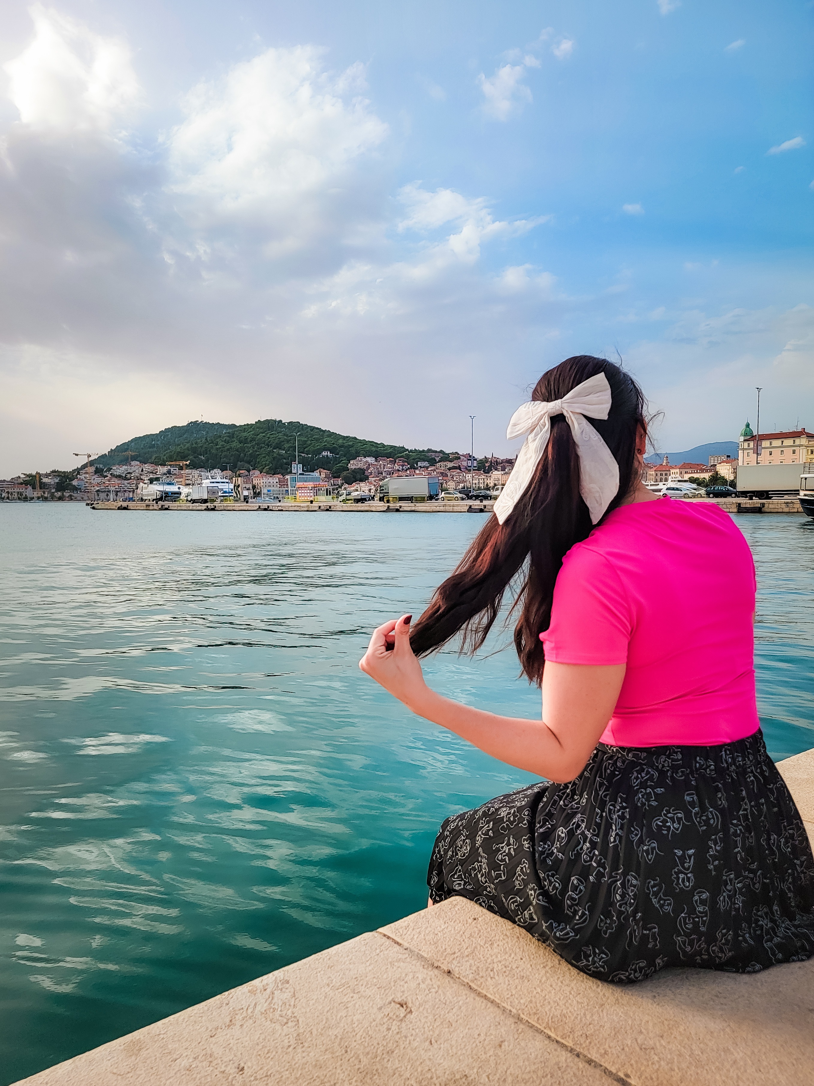 Ashleigh Lopez enjoying a peaceful moment by the water